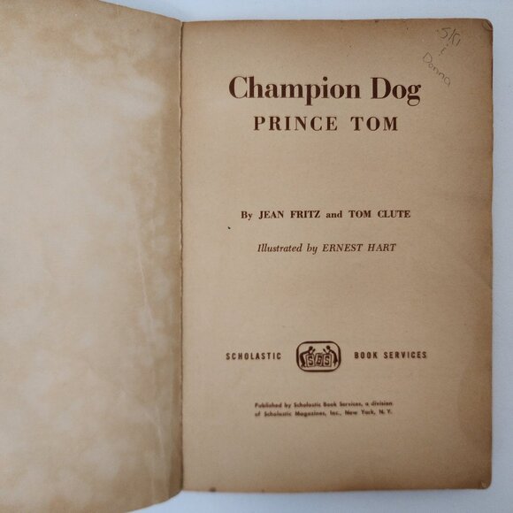 Champion Dog Prince Tom 1936 Trade Paperback by Jean Fritz & Tom Clute - Picture 3 of 9